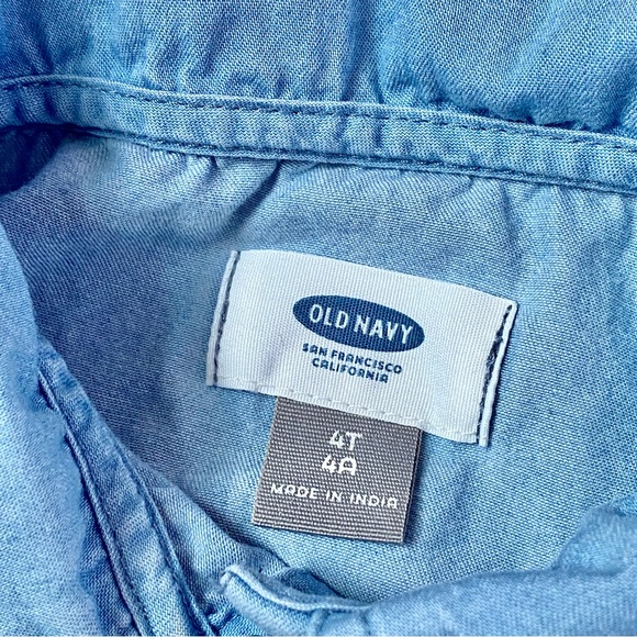 OLD NAVY girls chambray tie-front top - Picture 4 of 7